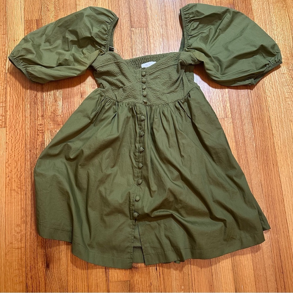 Anthropologie Maeve Puff-Sleeved Sweetheart Mini Dress. Size XS (b2) - Picture 4 of 11